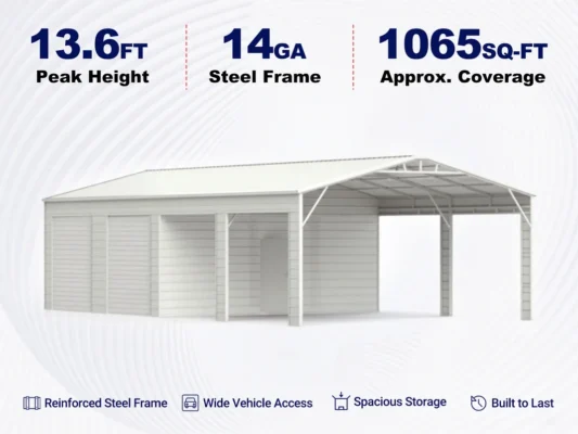 23'x46' Large Metal Garage Shed for Sale