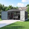 20 x 13 ft Metal Shed with Window Black 13