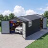 13' x 20' Metal Garden Shed with 2 Doors & Vents