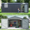 20 x 13 ft Metal Shed with Window Black 15