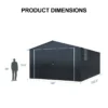 20 x 13 ft Metal Shed with Window Black 17