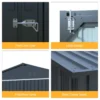 20 x 13 ft Metal Shed with Window Black 18