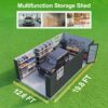 20 x 13 ft Metal Shed with Window Black 22