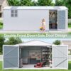 20x13ft Metal Shed with Window White 3