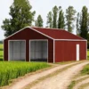 23 22 heavy duty steel double garage barn shed red 2