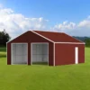 23 22 heavy duty steel double garage barn shed red 3