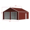 23 22 heavy duty steel double garage barn shed red 5