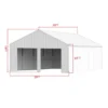 23x22ft heavy duty steel double garage barn shed 6