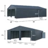 25 x33 Double Garage Metal Shed with Side Door 2