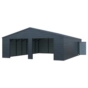 25' x 33' Metal Garage with Double Roll-Up Door