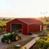 25ftx46ft steel garage red 2