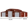42ftx30ft heavy duty metal garage shed red 4