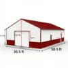 51x31ft metal garage barn shed with electric roller door KJ 12