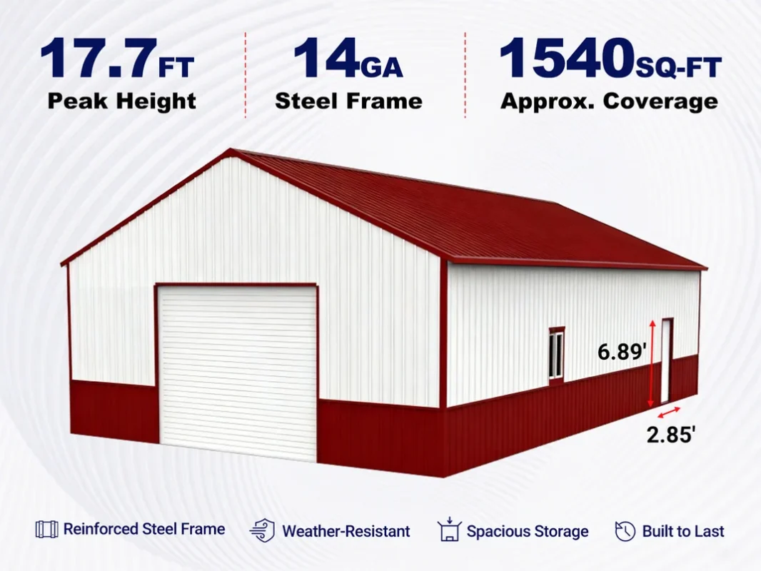 31' x 51' Metal Garage Barn Shed