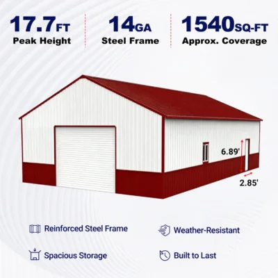 31' x 51' Metal Garage Barn Shed