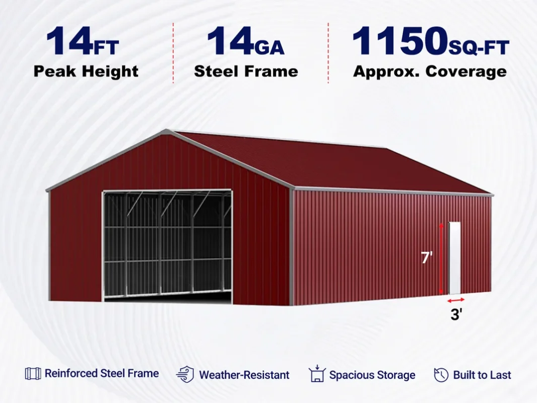 25' x 46' Reinforced Steel Garage for Sale