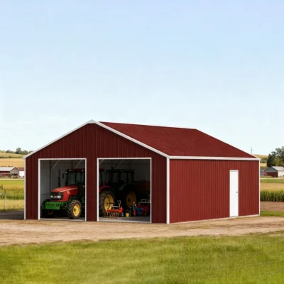 25' x 45' Reinforced Steel Garage Barn Shed