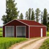 K4525 45ft x 25ft Metal Garage red 4