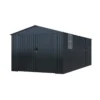 Metal Shed with Window Black 4