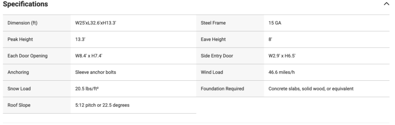12'x20' Heavy-Duty Metal Garage Shed