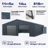 metal shed with roll up door