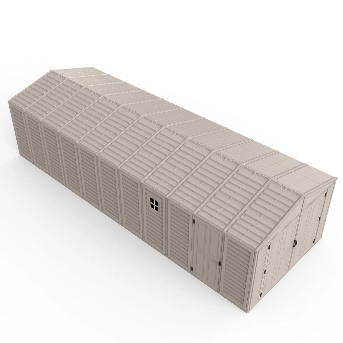 10.5x31 ft Vinyl Garage, Vinyl Storage Shed with Foundation, 2 Windows & Side Doors 2