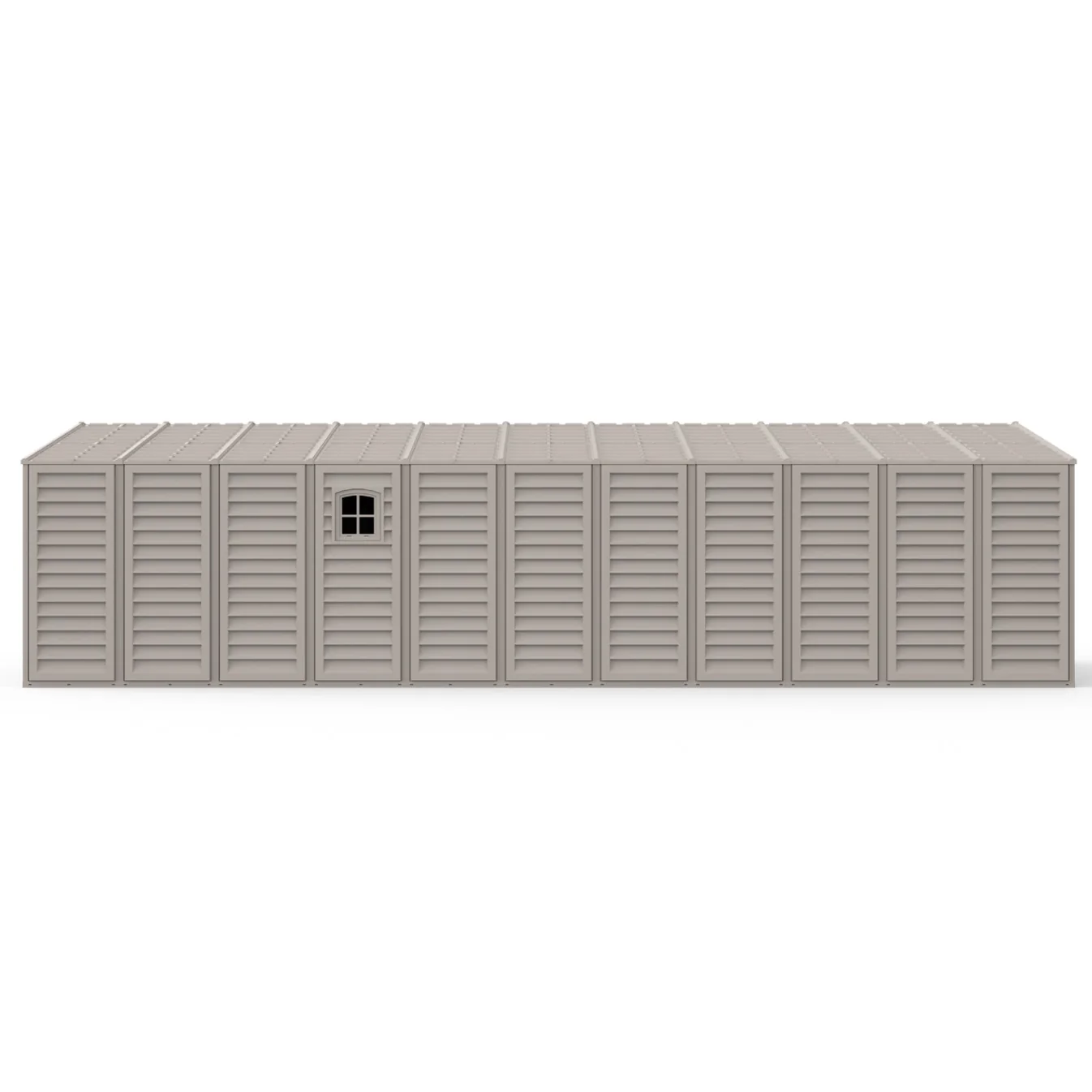 10.5x31 ft Vinyl Garage, Vinyl Storage Shed with Foundation, 2 Windows & Side Doors 4