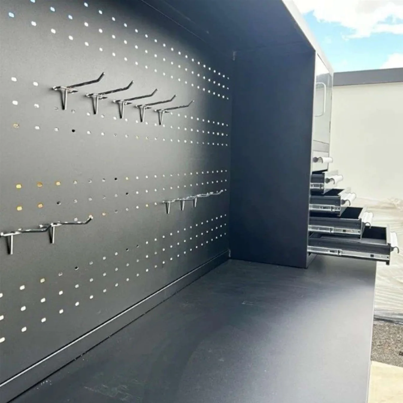9 ft Garage Storage Cabinet with 34 Drawers & 2 Cabinets 7 10 Garage Storage cabinet features a pegboard 1