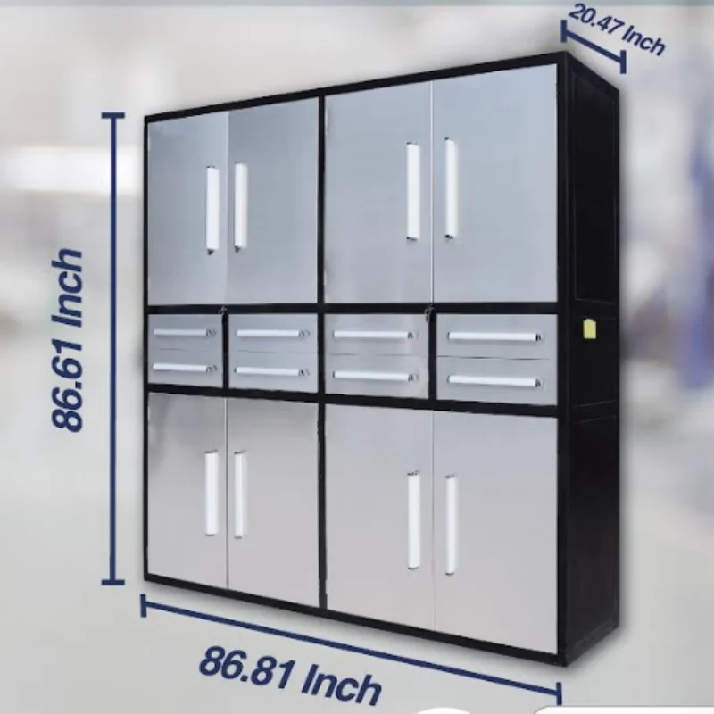 7ft Garage Storage Cabinet (8 Drawers & 4 Cabinets) 9 7ft storage cabinet 8 cabinet silver