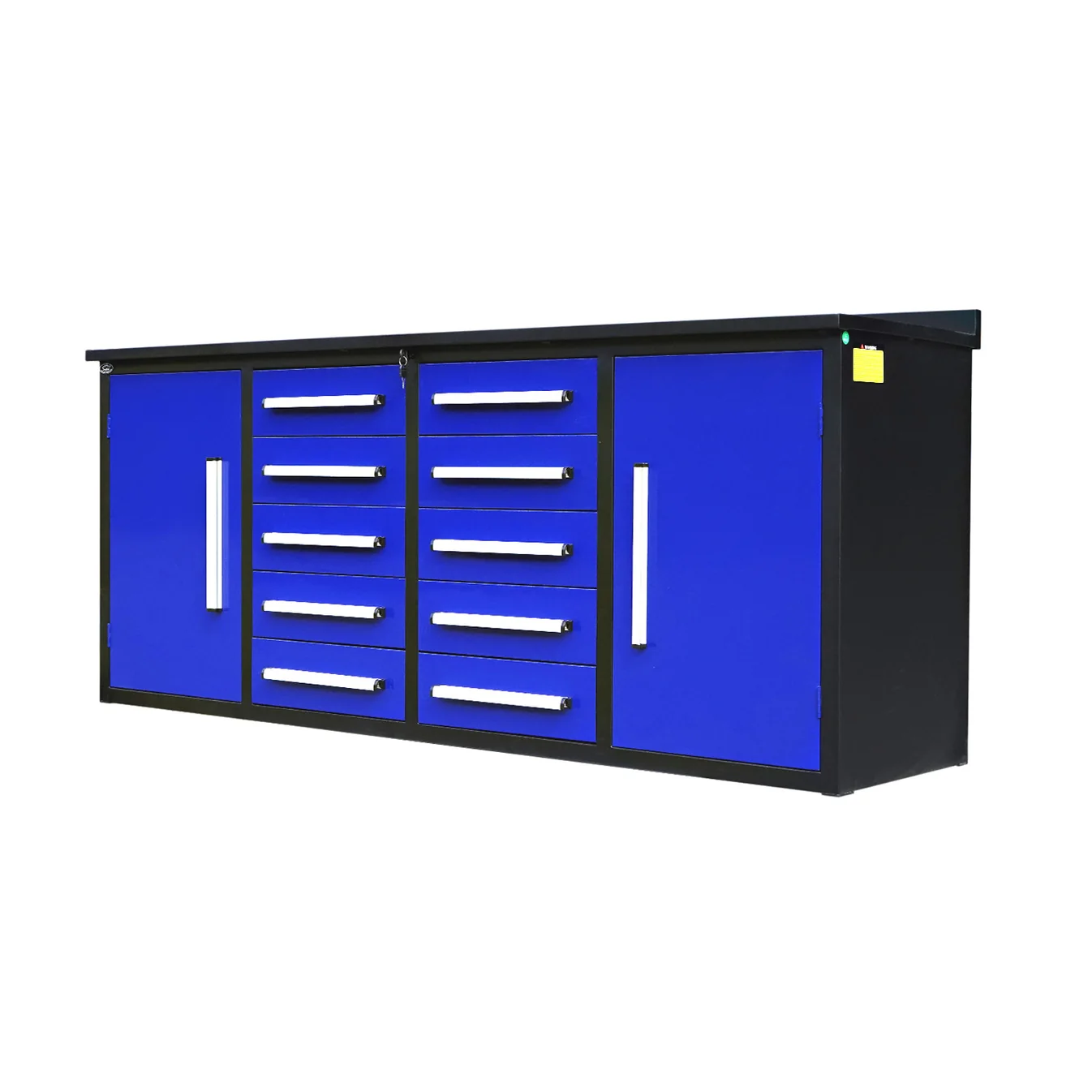 7ft Heavy Duty Workbench with 10 Drawers & 2 Cabinets 5 7ft work bench blue 2