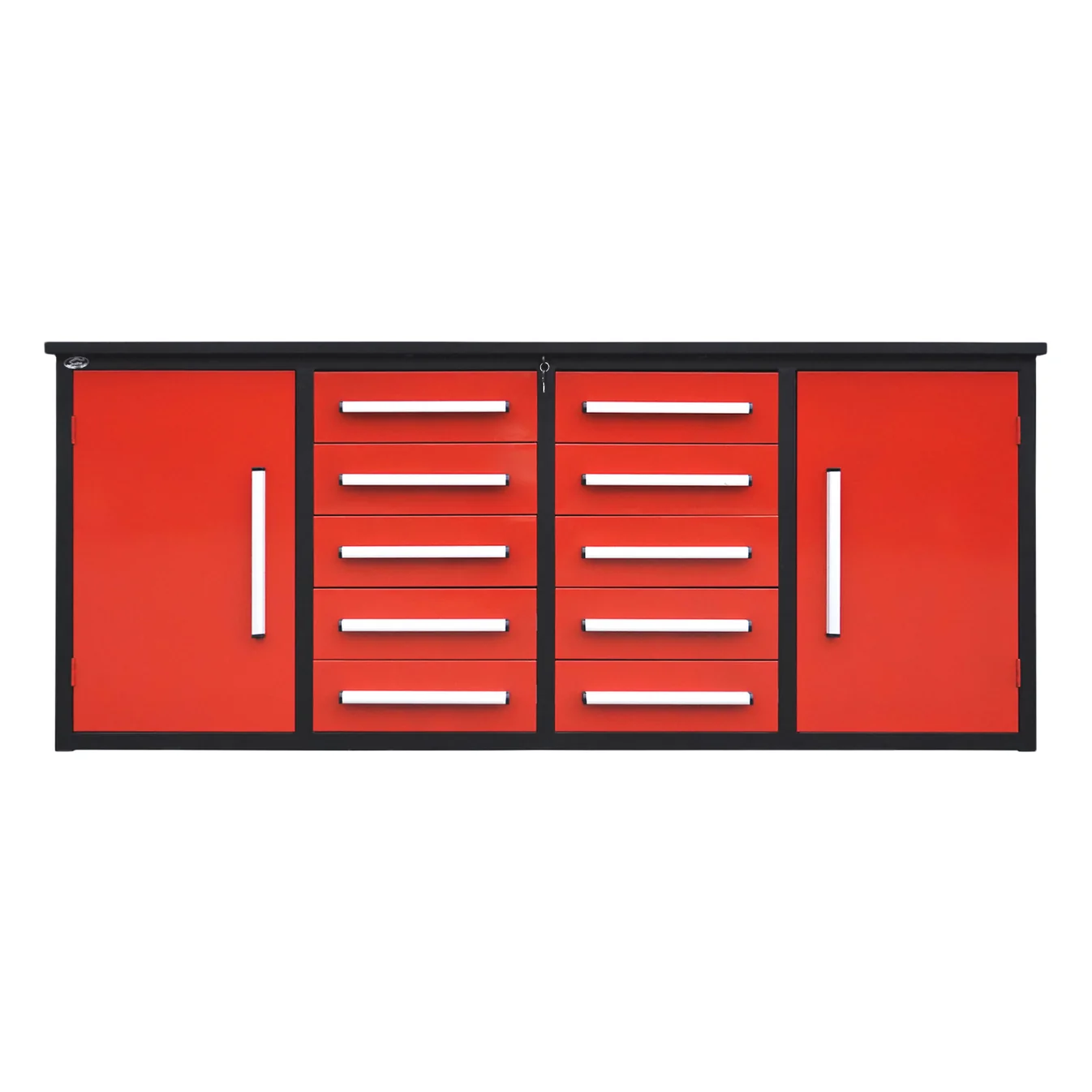 7ft Heavy Duty Workbench with 10 Drawers & 2 Cabinets 7 7ft work bench red 1