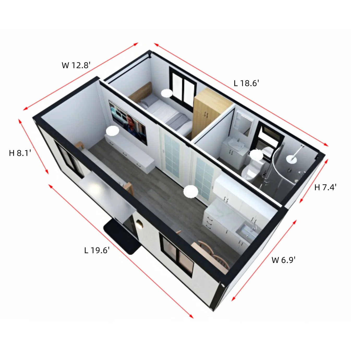 7ft x 20ft Mobile Studio with Extended Space 2 7ftx20ft mobile studio with extended space Dimension