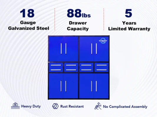 7ft Garage Storage Cabinet (8 Drawers & 4 Cabinets) 29 7ft Garage Storage Cabinet with 8 Drawers