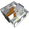 Expandable Prefab Home 19ft x 20ft With 1 Bedroom and Bathroom 24 19x20ft Expandable Prefab Home with 2 Bedrooms