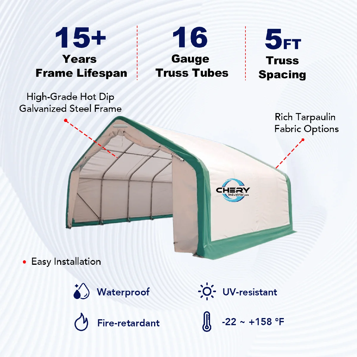 W20'xL20'xH12' Single Truss Storage Shelter 2 Single Truss Storage Shelter S202012P A