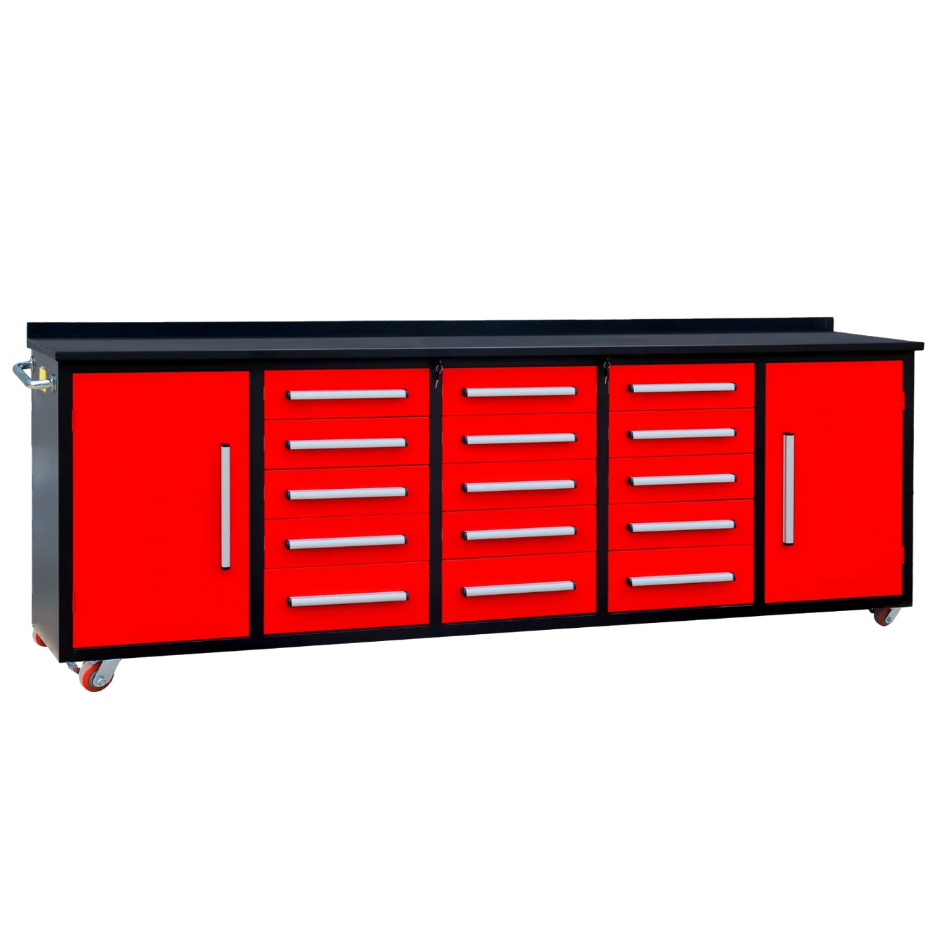 10ft 15-Drawer Storage Workbench with Wheels 2 10ft 15-Drawer Storage Workbench with Wheels