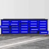 10ft 25-Drawer Storage Workbench with Wheels 24 Workbench 10FT 25D wheels and handles Blue 7
