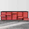 10ft 25-Drawer Storage Workbench with Wheels 27 Workbench 10FT 25D wheels and handles Red 7