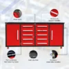 Workbench 7FT 10D 2 wheels and handles Red 3