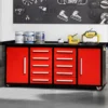 Workbench 7FT 10D 2 wheels and handles Red 6