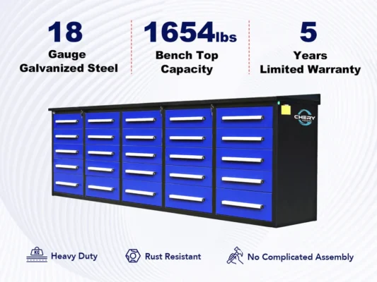 10 ft Heavy Duty Workbench with 25 Drawers 41 10 ft Heavy Duty Workbench with 25 Drawers