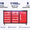 5.5ft Heavy Duty Mobile Workbench with 10 Drawers