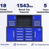 7 ft Garage Workbench Cabinet with 18 Drawers
